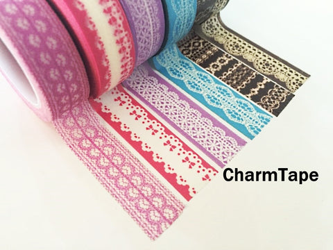 Washi Tape - delicate lace pattern 15mm WT1011 - CharmTape - 1