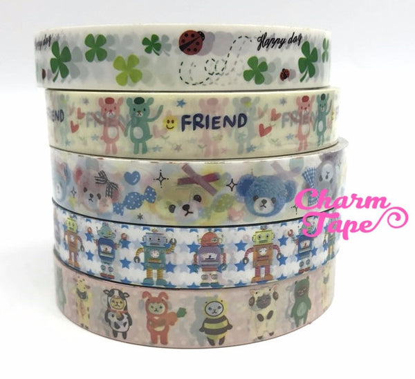 Candy, cake, Heart, Robert & Animal Plastic Deco Tape 10 meters PT9