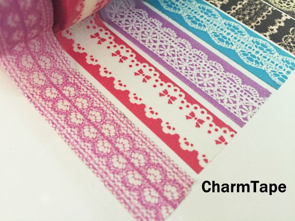 Washi Tape - delicate lace pattern 15mm WT1011 - CharmTape - 6