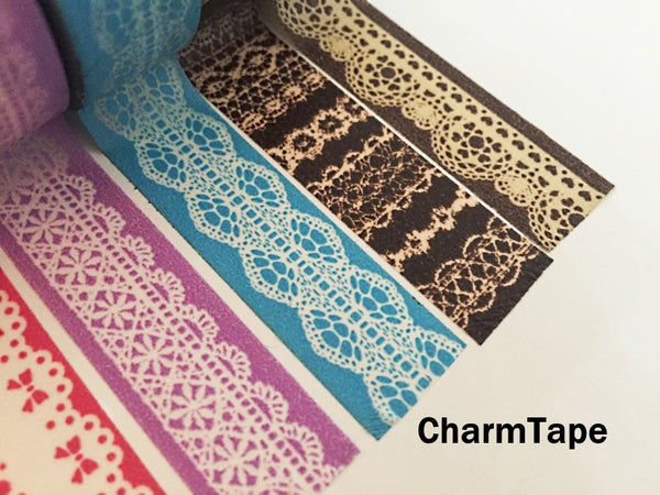 Washi Tape - delicate lace pattern 15mm WT1011 - CharmTape - 7