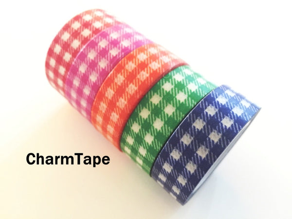 Gingham check Washi Tape 15mm x 10m WT30 - CharmTape - 16