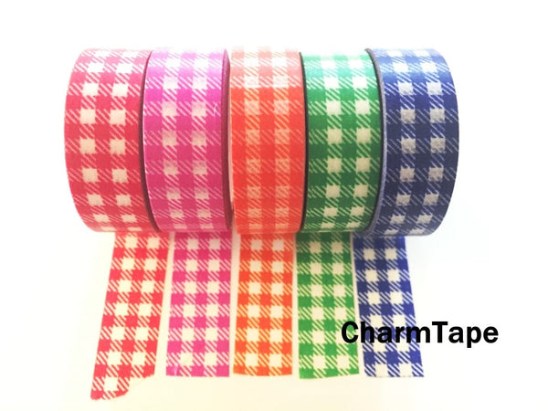 Gingham check Washi Tape 15mm x 10m WT30 - CharmTape - 17