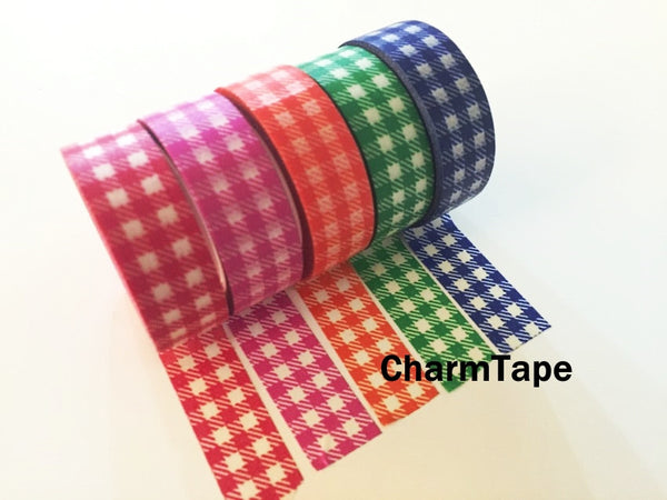 Gingham check Washi Tape 15mm x 10m WT30 - CharmTape - 18