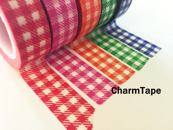 Gingham check Washi Tape 15mm x 10m WT30 - CharmTape - 19