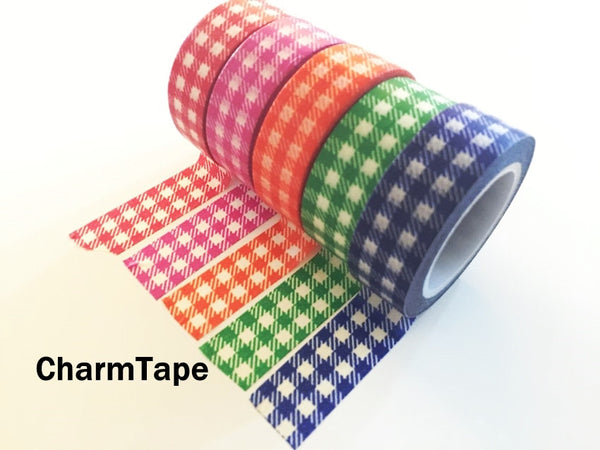 Gingham check Washi Tape 15mm x 10m WT30 - CharmTape - 20