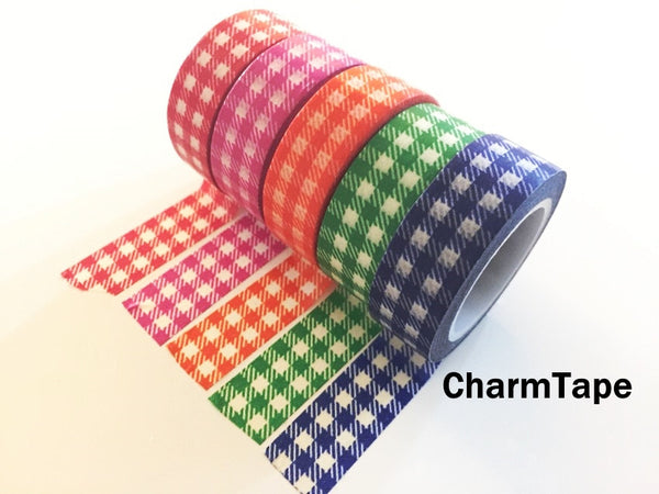 Gingham check Washi Tape 15mm x 10m WT30 - CharmTape - 21