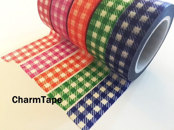 Gingham check Washi Tape 15mm x 10m WT30 - CharmTape - 22