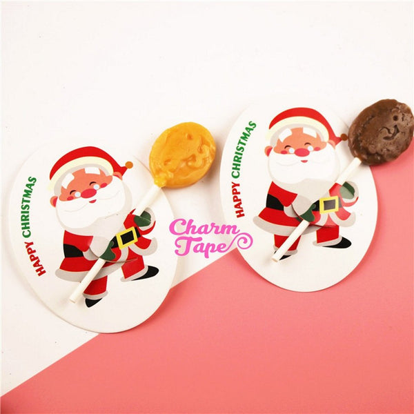 Christmas Lollipop / Pencil Holder - Small Gift - Class Gift - Party Favor - Festive Gift 48-50 Lollipop Covers - Santa Claus