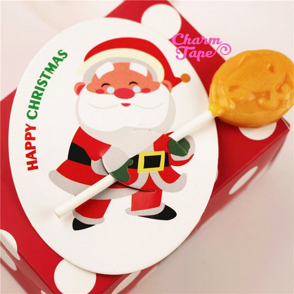 Christmas Lollipop / Pencil Holder - Small Gift - Class Gift - Party Favor - Festive Gift 48-50 Lollipop Covers - Santa Claus