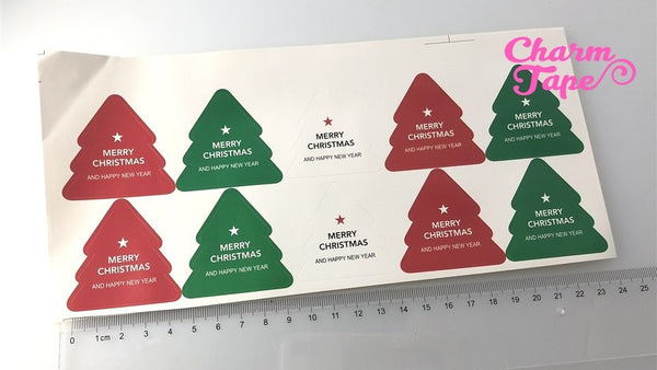 Festive Christmas Tree Sticker For Gift Packing Packaging 3/10/30 sheets GS008