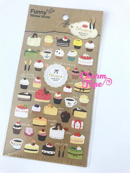 Patisserie Cakes & Cupcakes stickers - 1 sheet by Funny Korea SS252