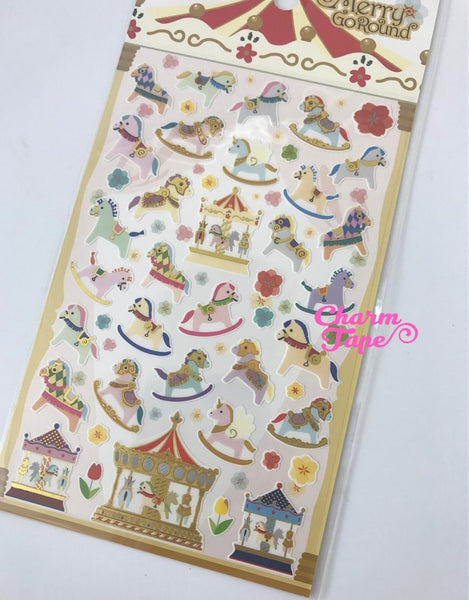 Pony / Horse sticker - Merry Go Round by Funny Korea 1 Sheet SS258