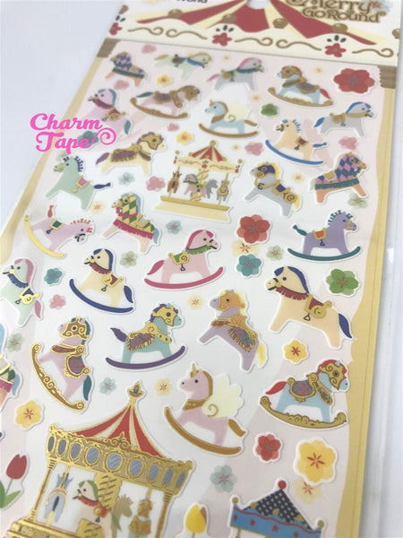 Pony / Horse sticker - Merry Go Round by Funny Korea 1 Sheet SS258