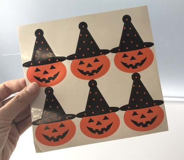 Halloween Pumpkin witch Sticker For Gift Packing Packaging 3/10/30 sheets GS003