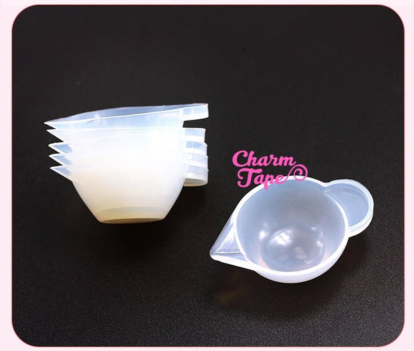 Silicone Mixing / Pouring Spout Cup Multiple Times Use For Resin Cast. Semi clear Crafting Tool