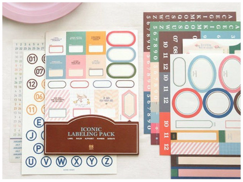 Assorted labels & index Planner Stickers - 8 sheets set SS1019