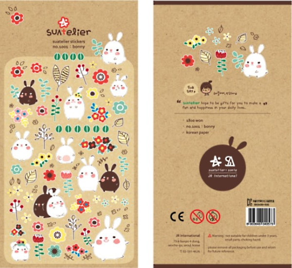 Suatelier Deco sticker art stickers - Bonny Rabbit SS1001 1 Sheets