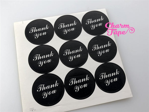 45ct THANK YOU 1.37" Round Paper Stickers For Gift Packing Packaging 5 sheets GS016