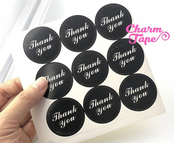 45ct THANK YOU 1.37" Round Paper Stickers For Gift Packing Packaging 5 sheets GS016