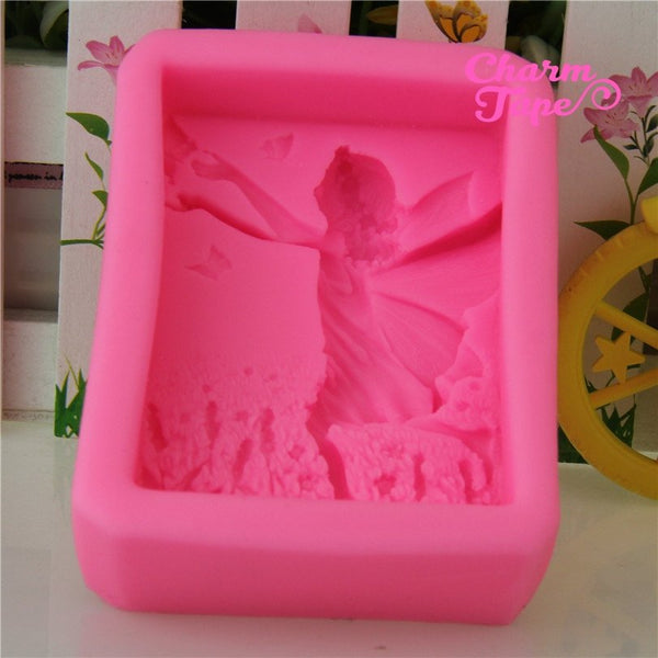 Very Detailed Little Angel Food Graded Silicon silicone mold for uv resin /cake/ fondant / soap making flexible mold H3297