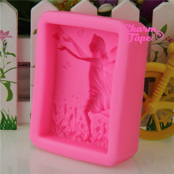 Very Detailed Little Angel Food Graded Silicon silicone mold for uv resin /cake/ fondant / soap making flexible mold H3297