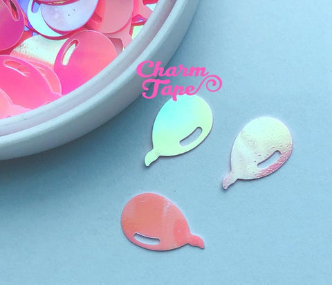 Baby Shower Balloons Loose glitters Confetti 12mm Party Decor UV resin, Iridescent Glitter Balloon cut out