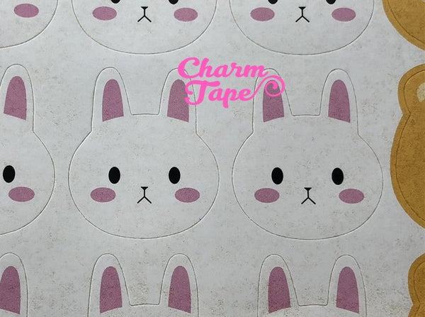 120/240ct 3.5cm Cute Rabbit & Bear Paper Stickers For Gift Packing Packaging 5/10 sheets GS042