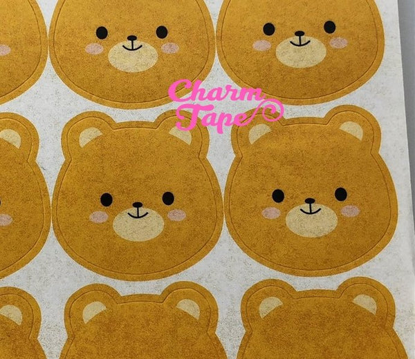 120/240ct 3.5cm Cute Rabbit & Bear Paper Stickers For Gift Packing Packaging 5/10 sheets GS042