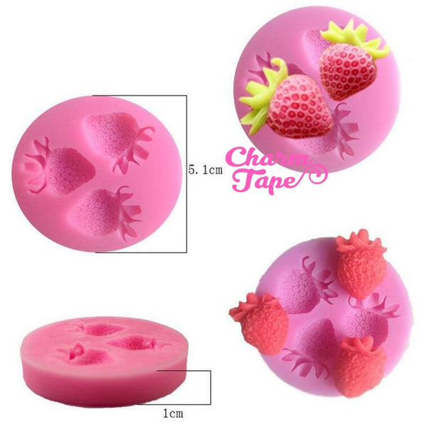 Strawberry strawberries Silicone Mold -food mold / uv resin molds C052