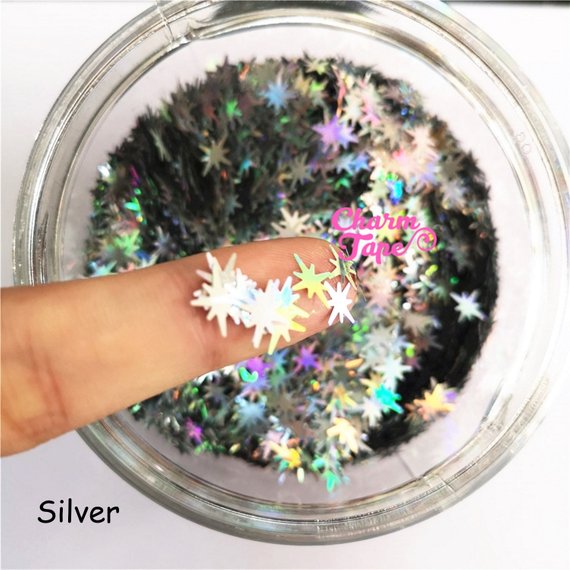 Big Snowflake Loose glitters 10mm UV resin / Laser / Holographic / Solvent Resistant / Slime Art / Nail Art / Resin Jewelry