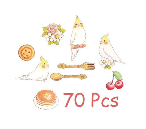 Cartoon Bird Sticker Flake Seals Set 70 pieces SS927 - CharmTape - 5