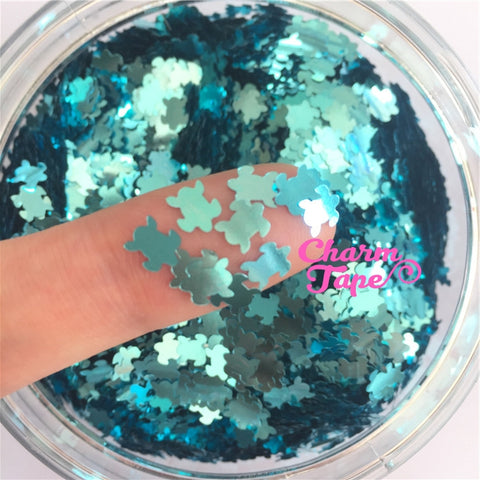 Holographic Sea Turtle Loose glitters, sea glitter 6mm UV resin, nail gel, acrylic nail, nail polish glitter, nail stamping