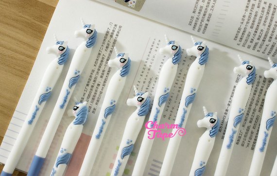 Unicorn Pen, Unicorn Black Gel Pen, Novelty Pen, Stationery Supply, Fun Pen bp021