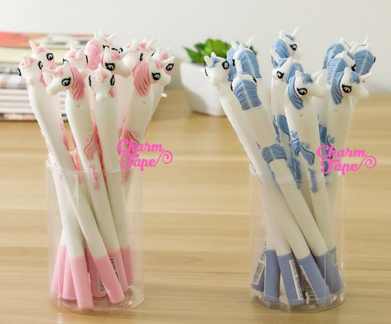 Unicorn Pen, Unicorn Black Gel Pen, Novelty Pen, Stationery Supply, Fun Pen bp021