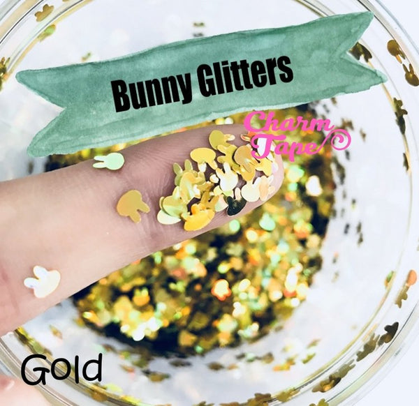 Rabbit Bunny Loose glitters 4mm UV resin / Holographic / Solvent Resistant / Slime Art / Nail Art / Resin Jewelry