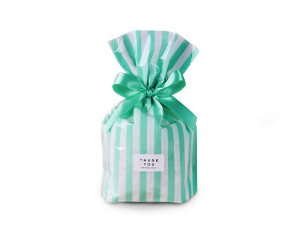 10/50 bags Stripe Cookies Bag // Cello Bags // Poly Bags // Party Thank You Bags Set CB35