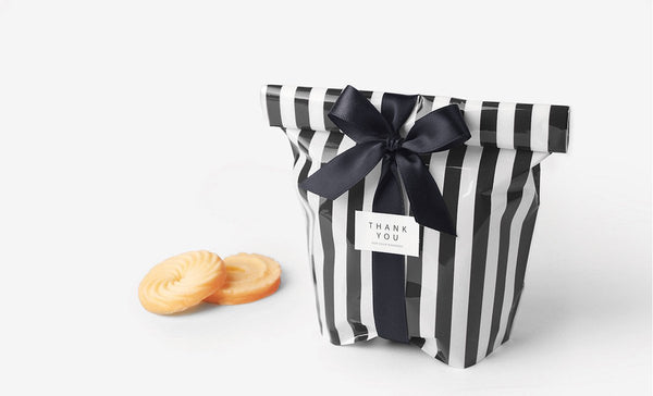 10/50 bags Stripe Cookies Bag // Cello Bags // Poly Bags // Party Thank You Bags Set CB35