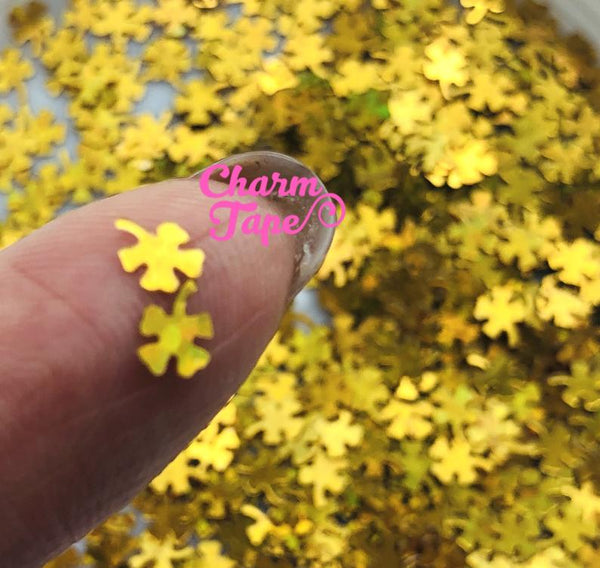 Holographic Clover Leaf Loose glitters, cute glitter 3mm UV resin, nail gel, acrylic nail, nail polish glitter, nail stamping