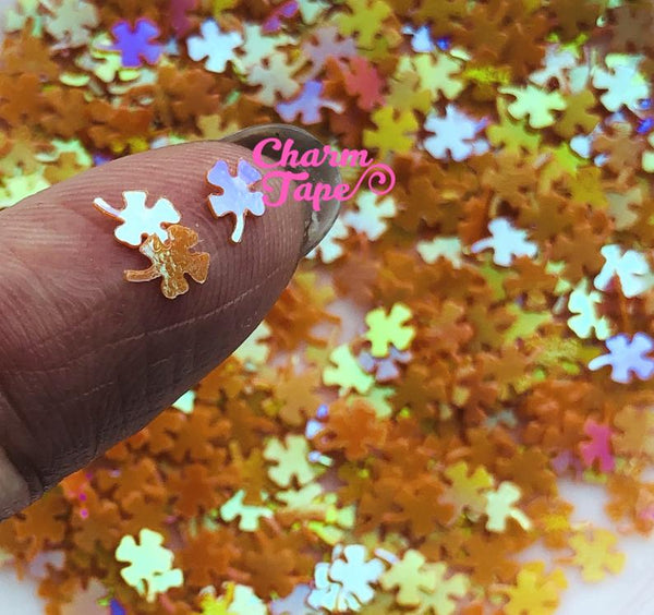 Holographic Clover Leaf Loose glitters, cute glitter 3mm UV resin, nail gel, acrylic nail, nail polish glitter, nail stamping