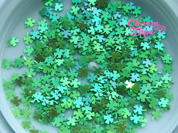 Holographic Clover Leaf Loose glitters, cute glitter 3mm UV resin, nail gel, acrylic nail, nail polish glitter, nail stamping