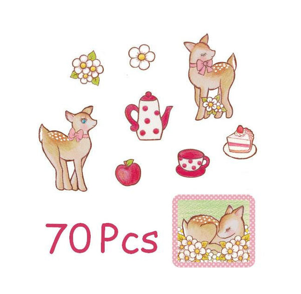 Bambi Deer Sticker Flake Seals Set 70 pieces SS924 - CharmTape - 3