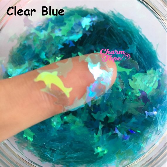 Holographic Dolphin Loose glitters, sea glitter 10mm UV resin, nail gel, acrylic nail, nail polish glitter, nail stamping