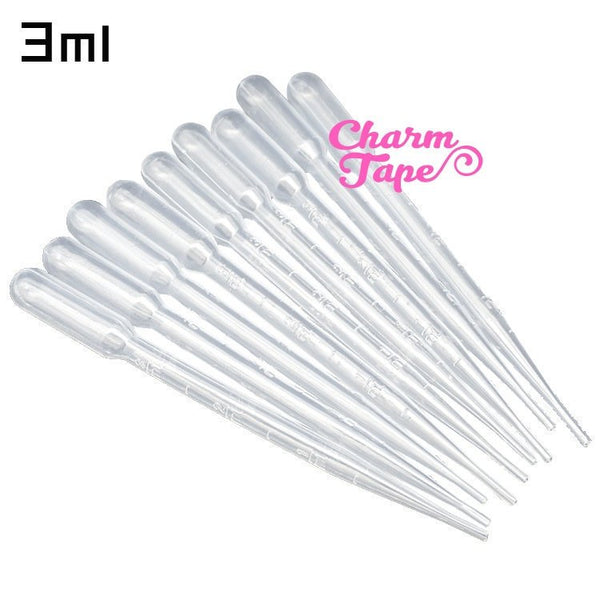 10/50/100 PCS 3ml Pipettes Disposable Liquid Dropper w Suction Bulb Plastic Epoxy Resin dropper Craft Tool Essential Oil Measurement