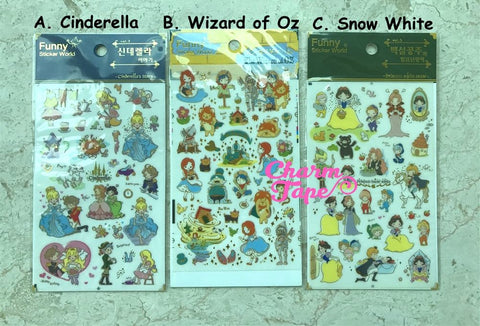 Fairy Tale Gold Foil Sticker - Cinderella, Wizard of Oz, Snow White by Funny ss330