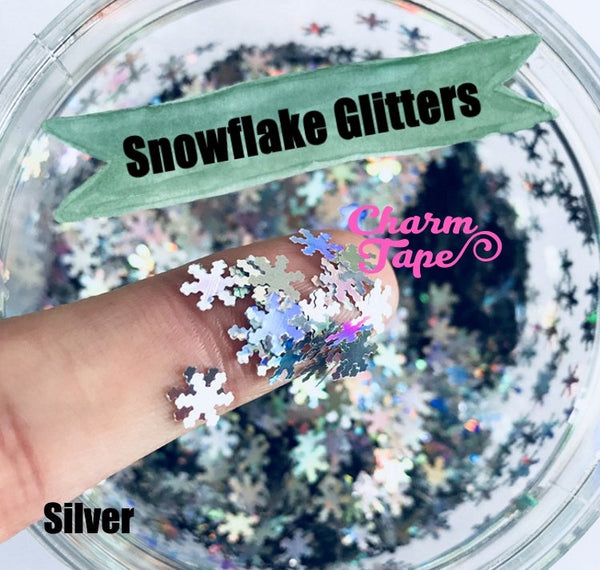 Snowflake Loose glitters 6mm UV resin / Holographic / Solvent Resistant / Slime Art / Nail Art / Resin Jewelry