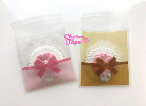 20/50/100 bags Ribbon Lace Cello Bags // Poly Bags // Self Sealing bags // Wedding Favor Bags // Party Bags CB766