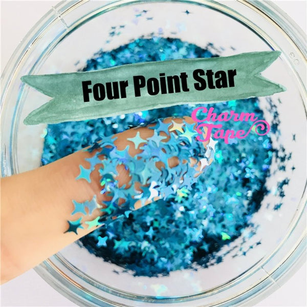 Four Point Stars Loose glitters 4mm UV resin, nail gel, acrylic nail, nail polish glitter, nail stamping