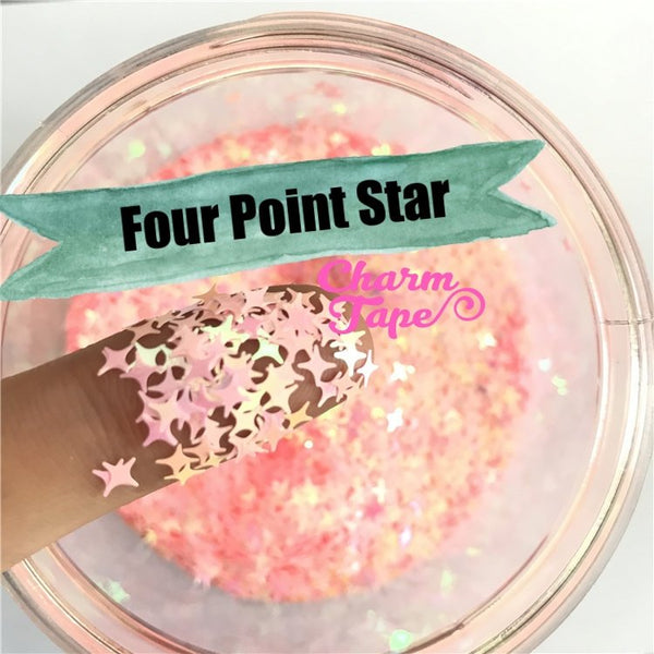 Four Point Stars Loose glitters 4mm UV resin, nail gel, acrylic nail, nail polish glitter, nail stamping