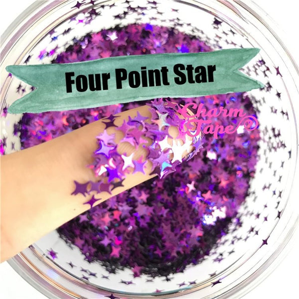 Four Point Stars Loose glitters 4mm UV resin, nail gel, acrylic nail, nail polish glitter, nail stamping