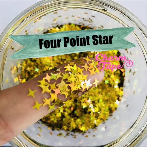 Four Point Stars Loose glitters 4mm UV resin, nail gel, acrylic nail, nail polish glitter, nail stamping